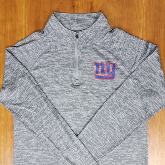Fanatics Men's Grey Lightweight Quarter Zip NY Giants Football Pullover - M - Picture 6 of 10